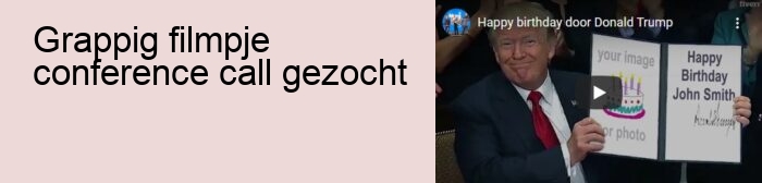 grappig filmpje conference call gezocht