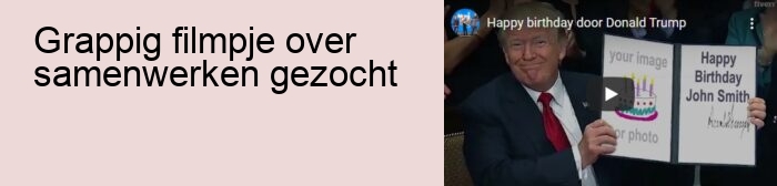 grappig filmpje over samenwerken gezocht