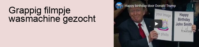 grappig filmpje wasmachine gezocht